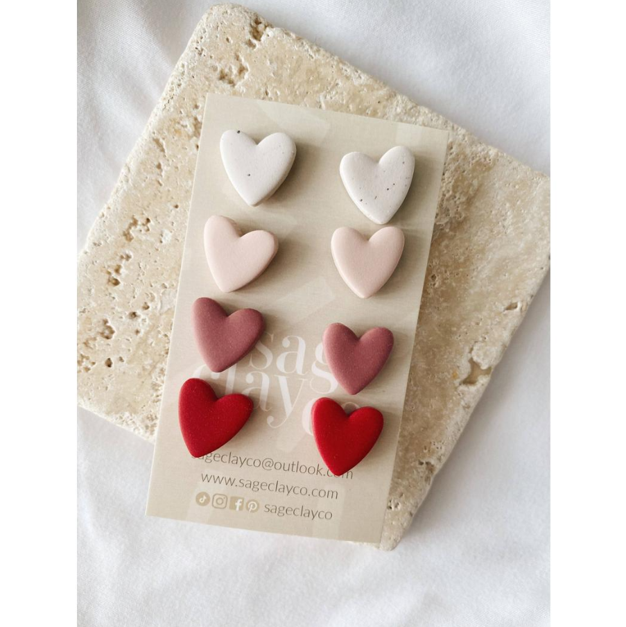 SageClayCo. 聚合物黏土情人節耳環包 | 加拿大製造 (北美首飾)