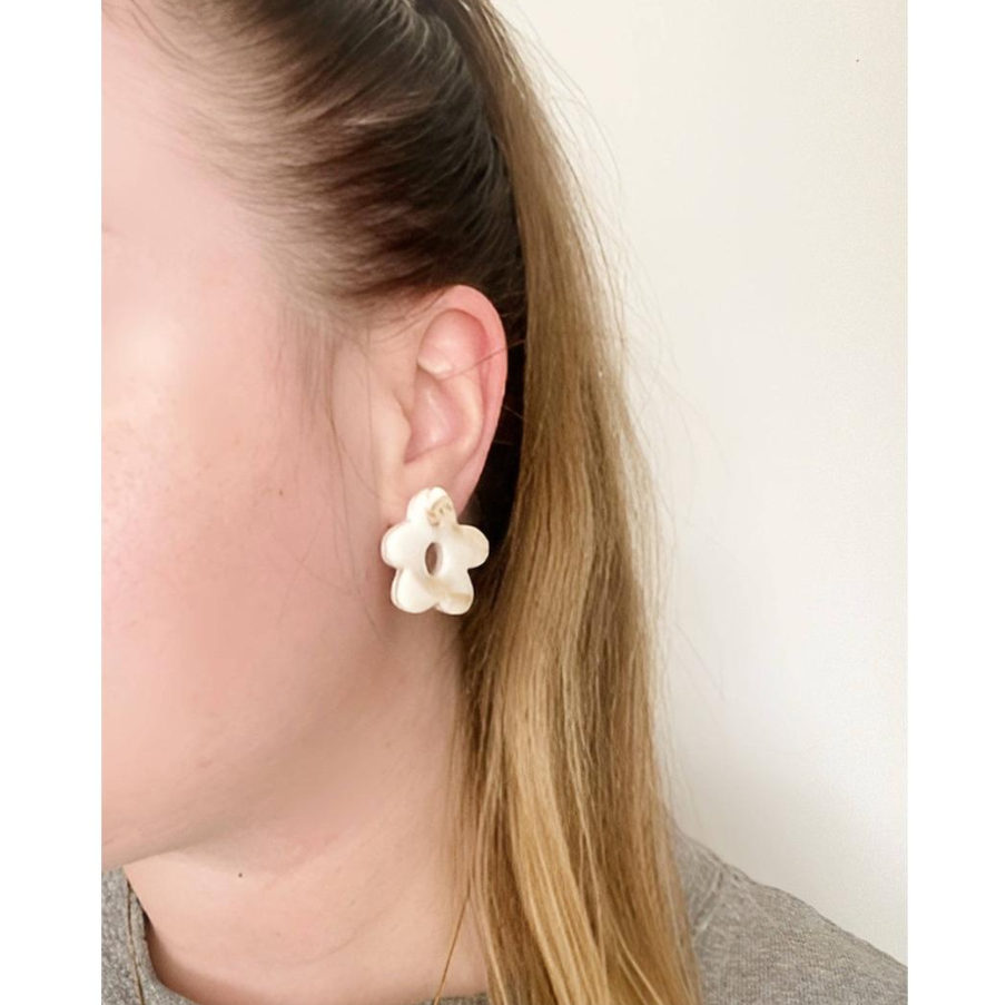 SageClayCo. 聚合物黏土時髦花朵耳環 | 加拿大製造 (北美首飾)