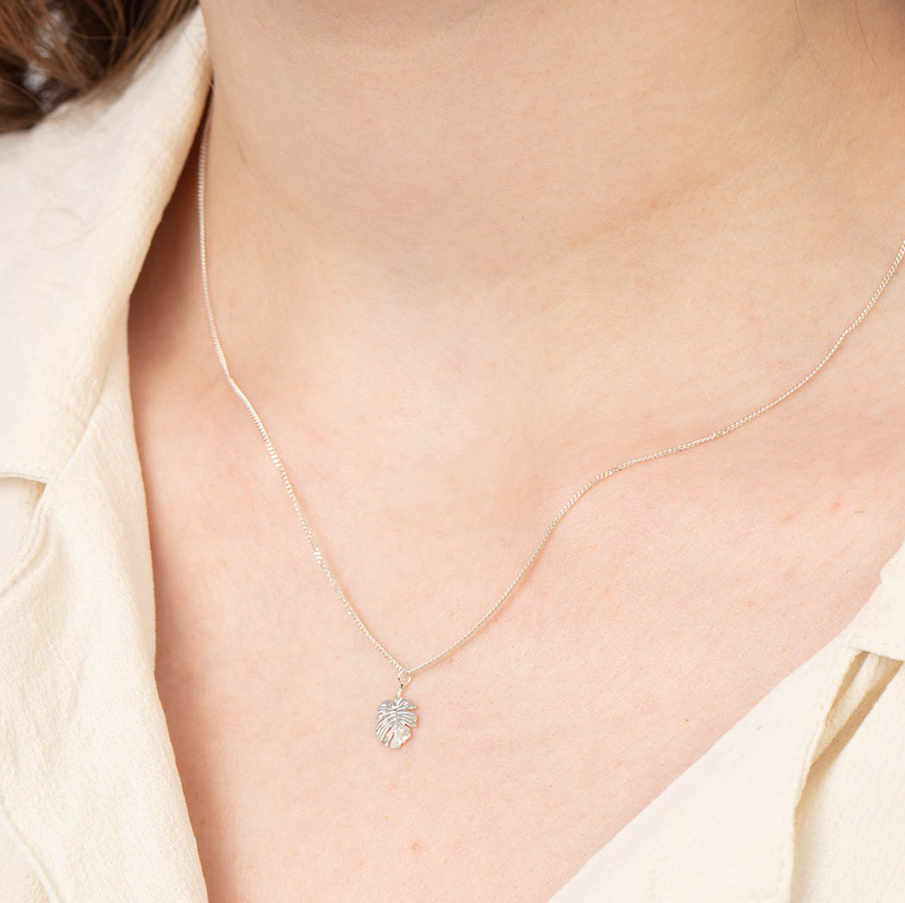 Amanda Coleman Jewellery - (秋日主題) 925 純銀龍骨葉頸鏈 | 英國製造 (歐洲首飾)