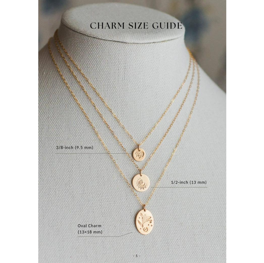 LoveGem Studio 14K包金月亮星星圖案吊墜頸鏈|美國製造 (北美首飾)