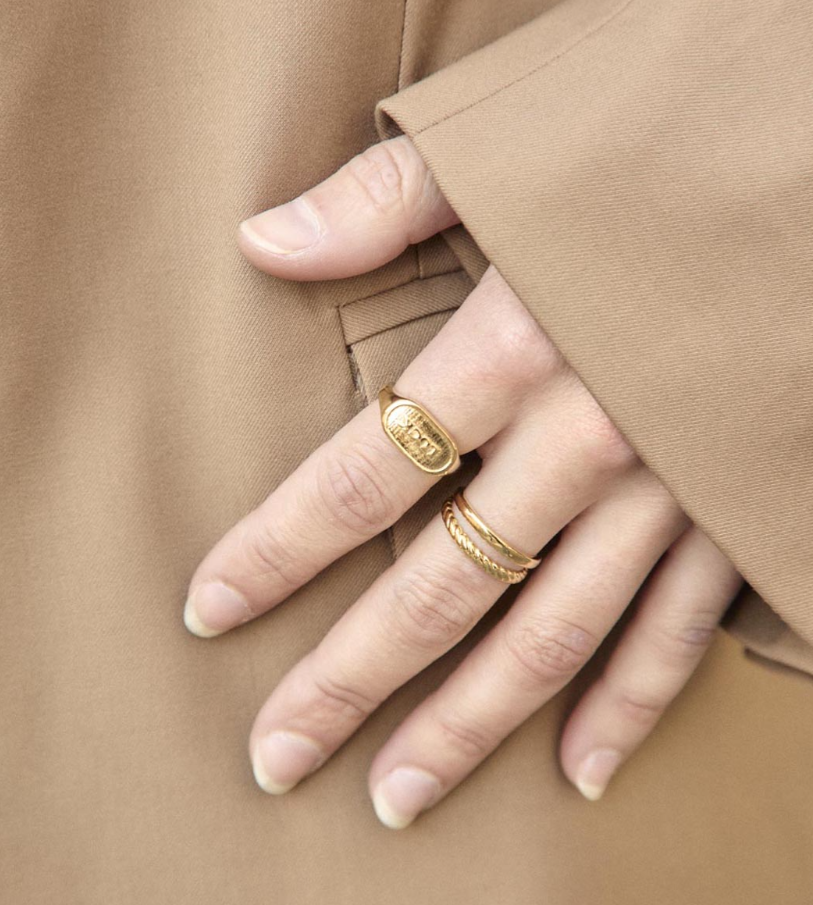 Caprice Paris 不銹鋼雙環戒指 | 法國製造 (歐洲首飾)