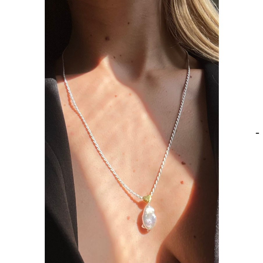 Matter of Charm 巴洛克珍珠925純銀頸鏈 | 西班牙製造 (歐洲首飾)