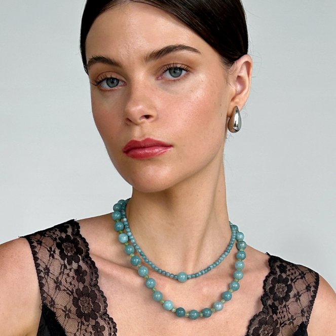 AETHERA Clarette 藍玉髓與綠橄欖石頸鏈 | 澳洲製造 (大洋洲首飾)