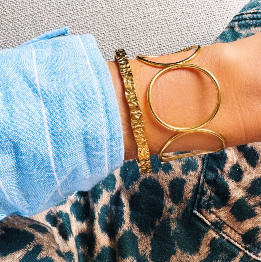 Bazou 金色不銹鋼印花手鐲 | 荷蘭製造 (歐洲首飾)