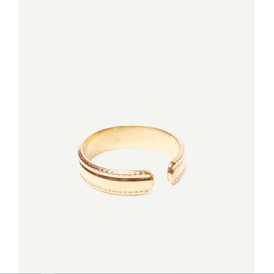 Caprice Paris - Bague Flora Or 精緻花不鏽鋼鍍金戒指 | 法國製造 (歐洲首飾)