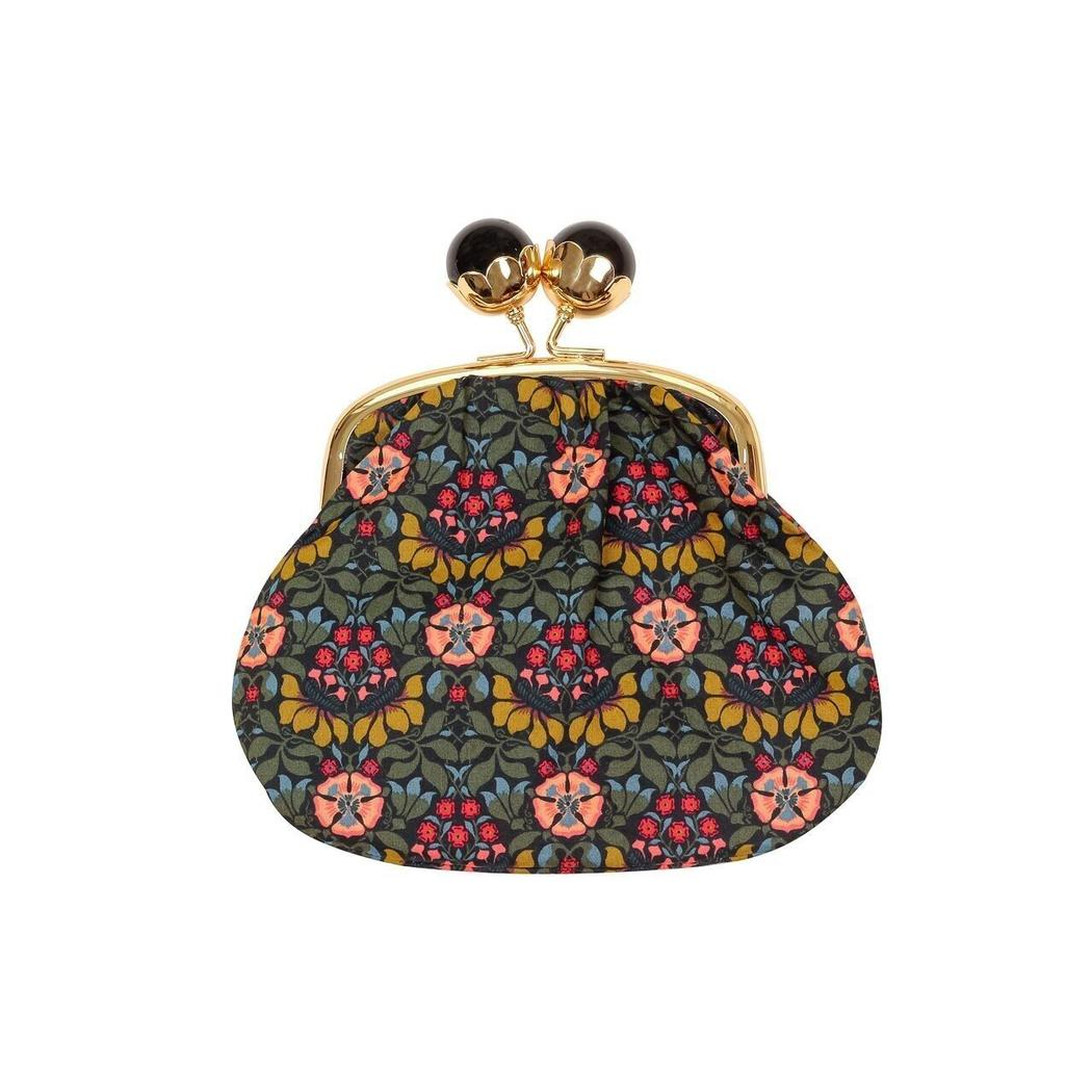 Lili's Loft Liberty布料Elisabeth圖案綠橄欖色銀包 | 德國製造