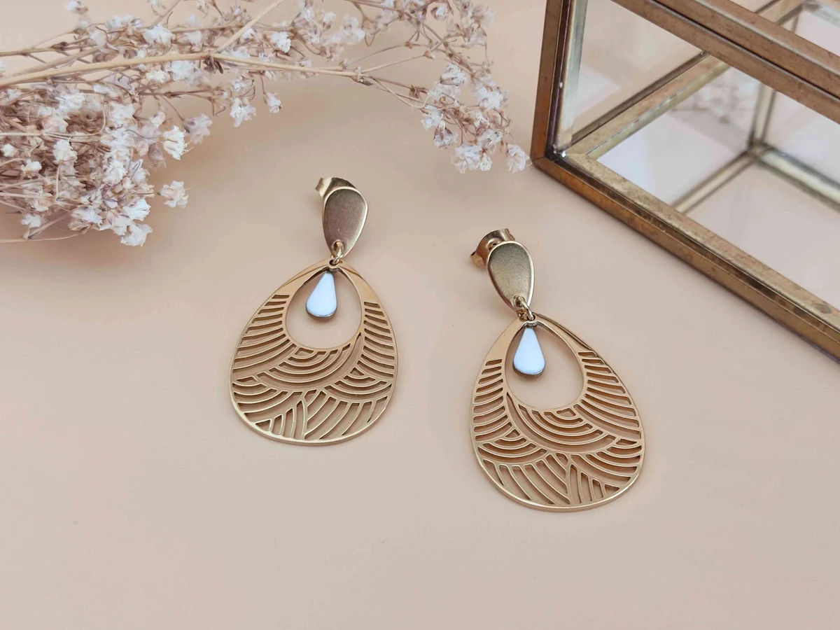 SOPHIE BIJOUX 鍍金不鏽鋼水滴形耳環 | 法國製造 (歐洲首飾)