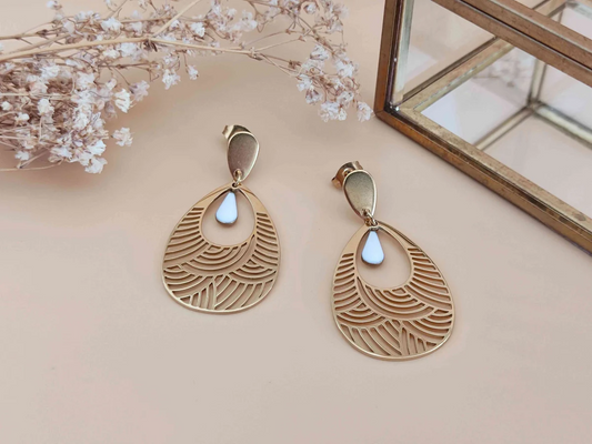 SOPHIE BIJOUX 鍍金不鏽鋼水滴形耳環 | 法國製造 (歐洲首飾)