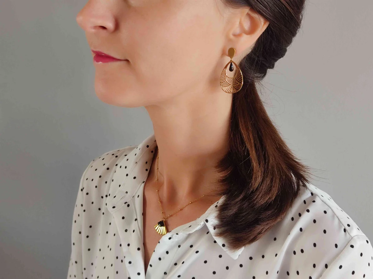 SOPHIE BIJOUX 鍍金不鏽鋼水滴形耳環 | 法國製造 (歐洲首飾)