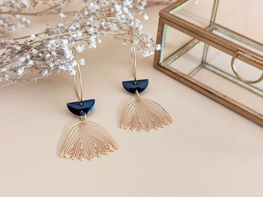 SOPHIE BIJOUX 鍍金不鏽鋼半月鈴耳環 | 法國製造 (歐洲首飾)