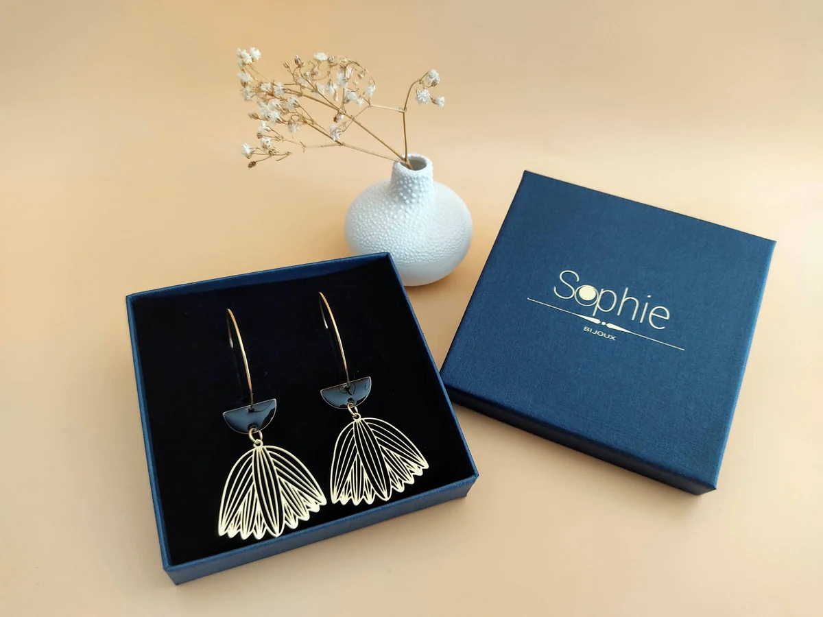 SOPHIE BIJOUX 鍍金不鏽鋼半月鈴耳環 | 法國製造 (歐洲首飾)