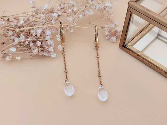 SOPHIE BIJOUX 鍍金不鏽鋼水晶耳環 | 法國製造 (歐洲首飾)