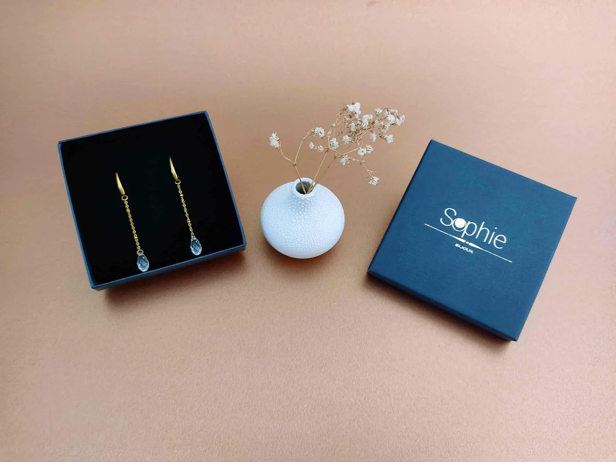 SOPHIE BIJOUX 鍍金不鏽鋼水晶耳環 | 法國製造 (歐洲首飾)