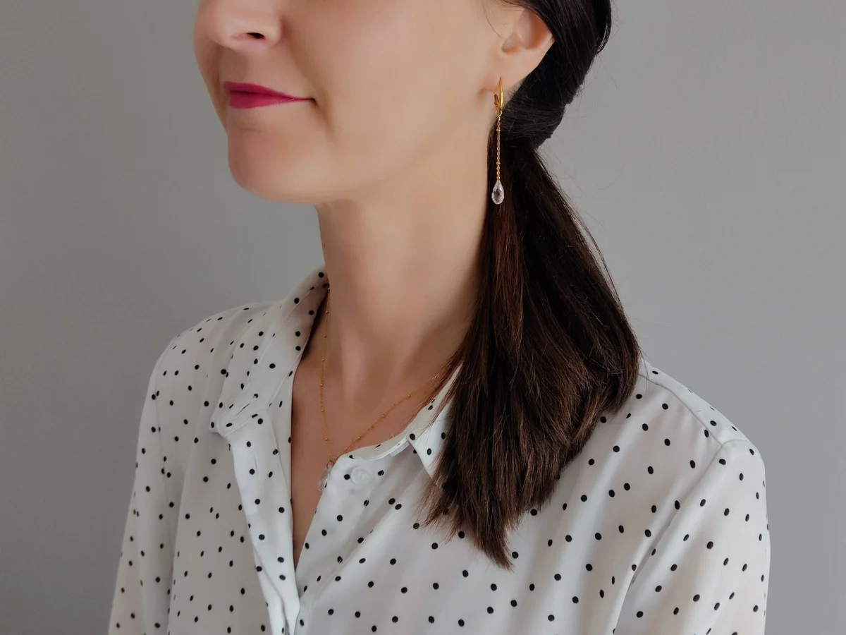 SOPHIE BIJOUX 鍍金不鏽鋼水晶耳環 | 法國製造 (歐洲首飾)